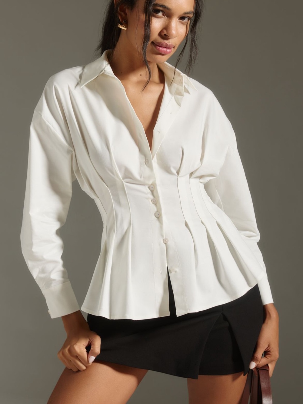 The Tobie Long-Sleeve Pleated
Blouse by Exquise